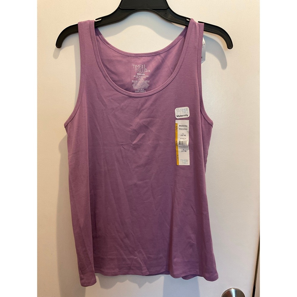 Time and Tru Women's Maternity Non Shirred Tank Top, Size M